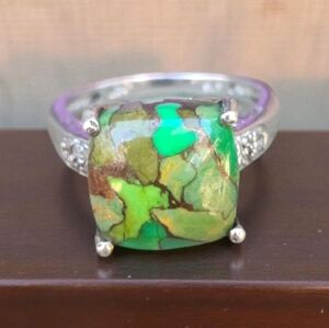 Sterling Silver Green Turquoise Ring